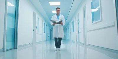 Doctor in Hospital Corridor