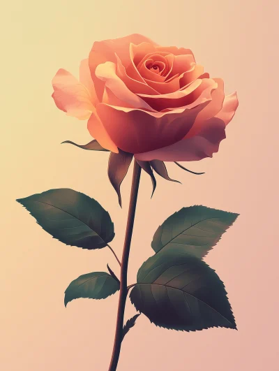 Delicate Rose Vector Art