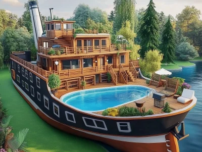 Ultra Realistic Garden Ship House