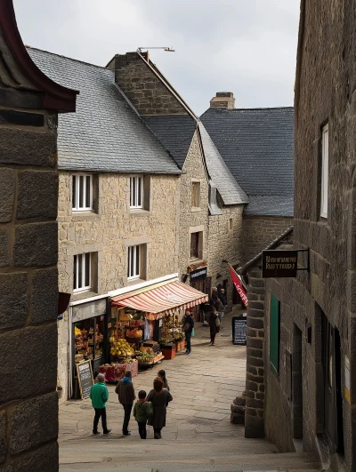 Realistic Photography of a Breton Village