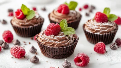 Elegant Chocolate Mousse Dessert Display