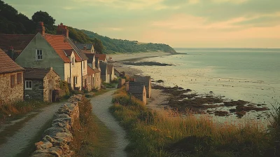 Seaside Village at Dusk