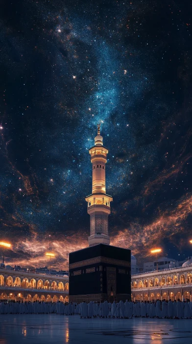 Kaaba Under the Starry Sky