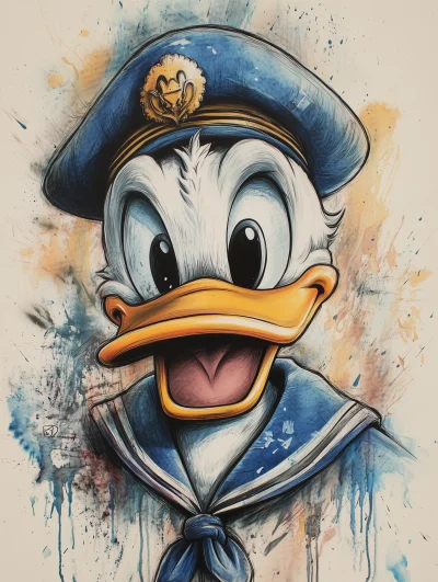 Donald Duck in Pop Art Style