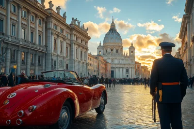 Red Runabout in Piazza Navona