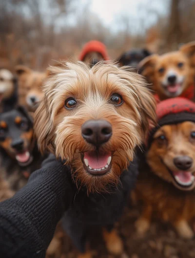 Dog Friends Taking Selfies