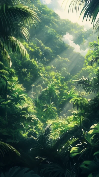 Tropical Jungle in Anime Style