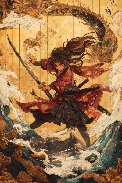 Ukiyoe Swordswoman