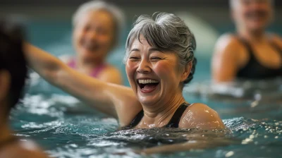 Elderly Women’s Pool Fitness Class