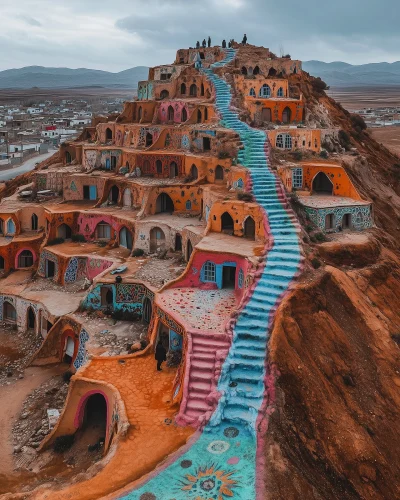 Aerial View of a Persian Village