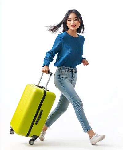 Young Woman Running with Lime