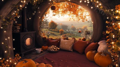 Cozy Autumn Hobbit House