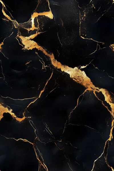 Abstract Gold and Black Modern Marble Tile