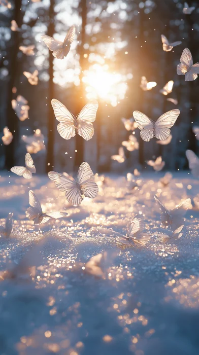 Dreamy Butterflies in Frost