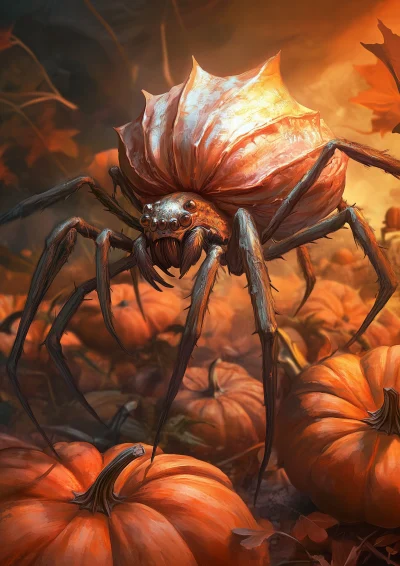 Spider Flower in Pumpkin Garden