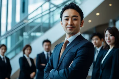 Japanese Business Team Smiling