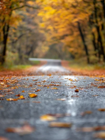 Autumn Road Close Up