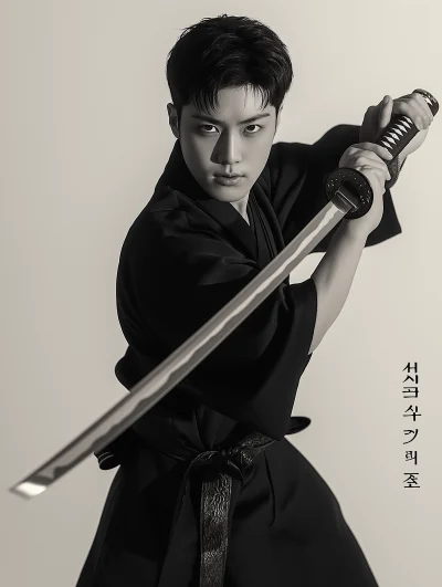 Young Korean Man with Sword