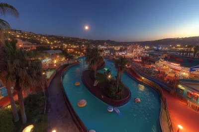 Moonlit Oceanside Theme Park