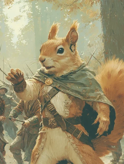 Squirrel Colonel Leading the Charge