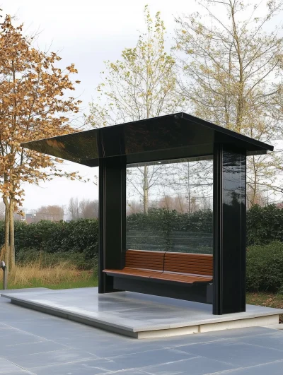 Modern Metal Bus Stop