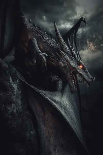 Dragon in Dark Fantasy Setting