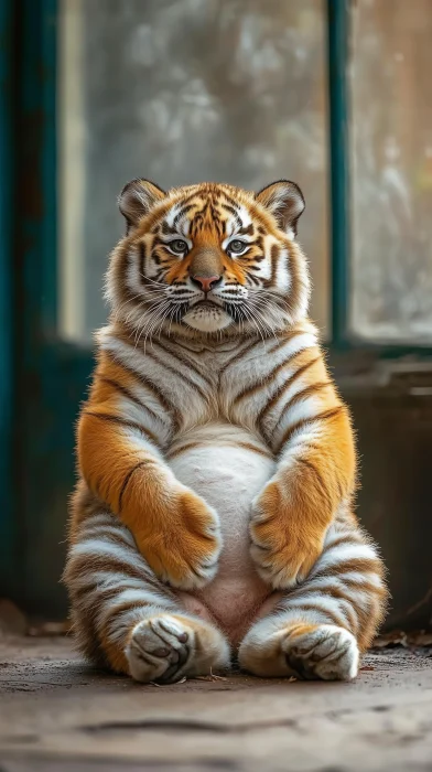 Cute Golden Tiger Cub