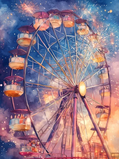 Colorful Ferris Wheel Celebration