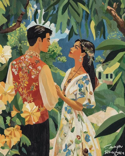 Traditional Filipino Couple in Formal Wear