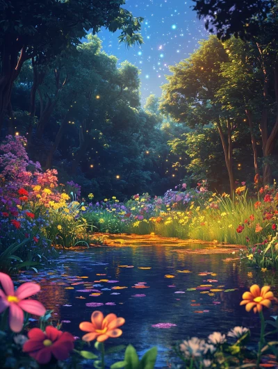 Vibrant Anime Nature Scene