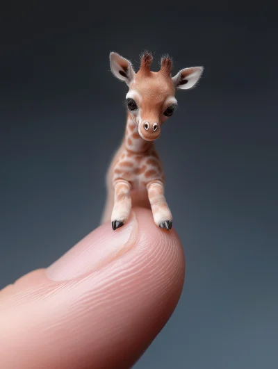 Miniature Giraffe on Finger