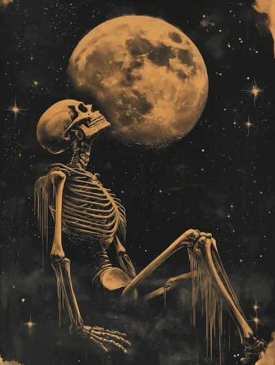 Skeleton Swinging on the Moon