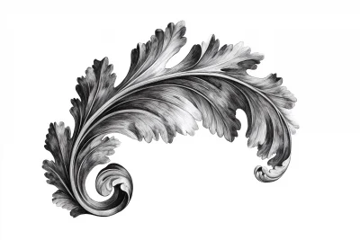 Spiral Acanthus Leaf Drawing