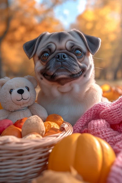 Picnic with Smile Pug