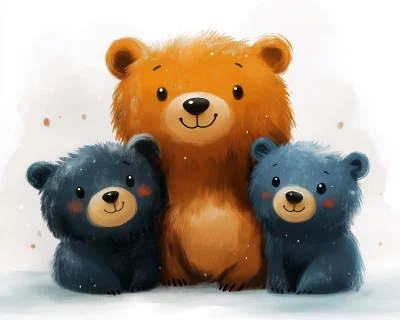 Cute Family of Bears