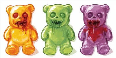 Zombie Gummy Bear Clipart