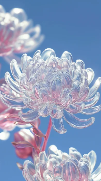 Blue Transparent Chrysanthemum