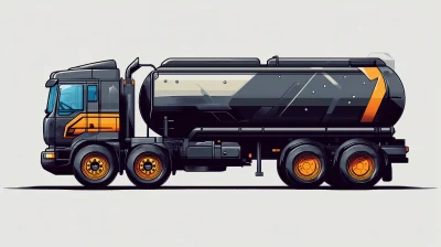 Modern Fuel Truck Illustration