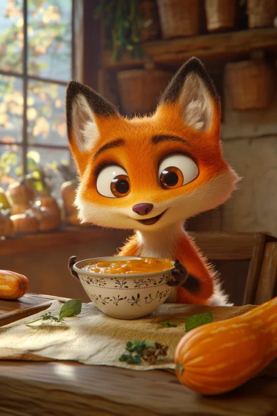 Cute Fox Character Dining