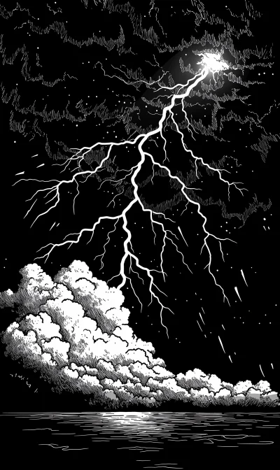 Stormy Night Sky Illustration