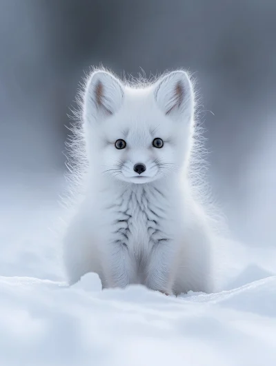 Whisper of the Arctic: Baby Fox in the Snow