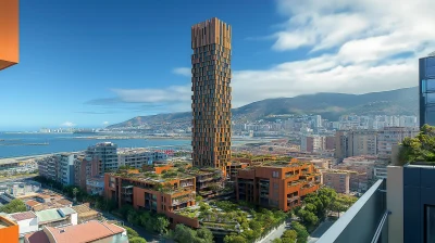 Wooden Skyscrapers in Urban Landscape