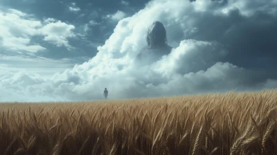 Mysterious Humanoid in Wheat Field