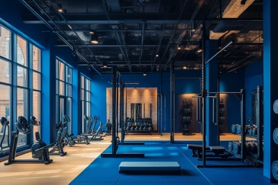 Upscale Blue Themed Gym