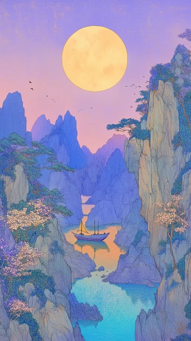 Serene Moonlit Landscape