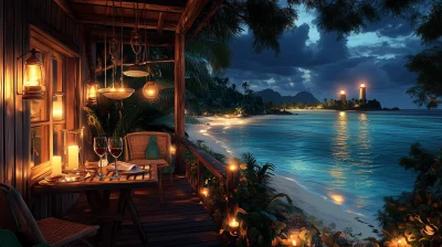 Nighttime Seaside Retreat