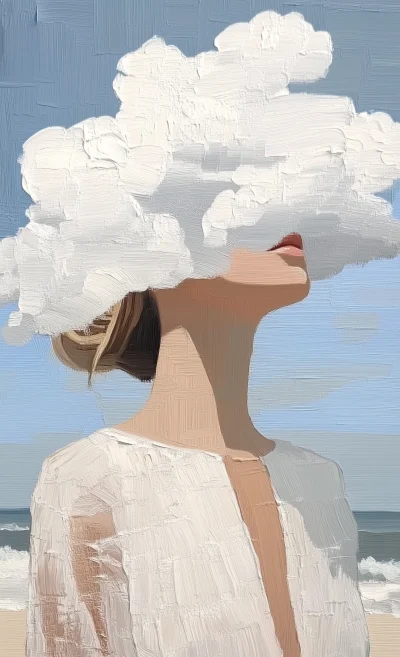 Woman in Clouds Hat