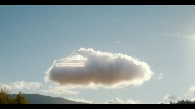 Piano Cloud in Blue Sky