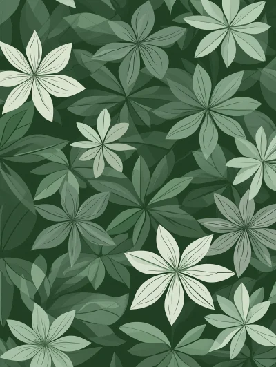 Modern Green and Grey Floral Pattern