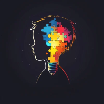 Colorful Child Silhouette Logo